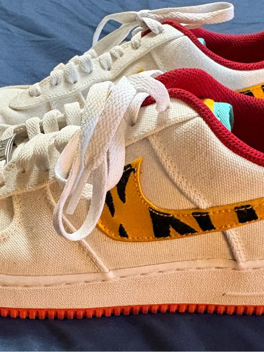 Women's White Athletic Sneakers with Red Accent - Picture 5 of 6